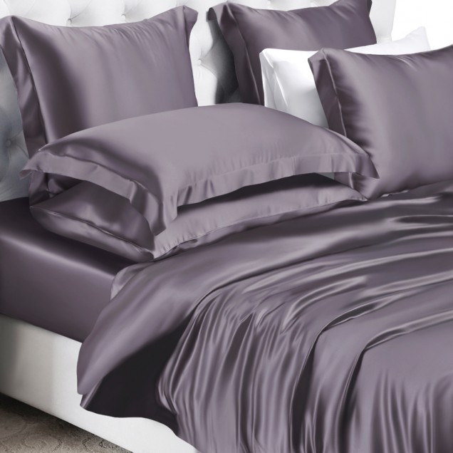 Slate Gray 22 Momme Mulberry Silk Duvet Cover UK for Sale Slate Gray 22 Momme Mulberry Silk Duvet Cover UK for Sale