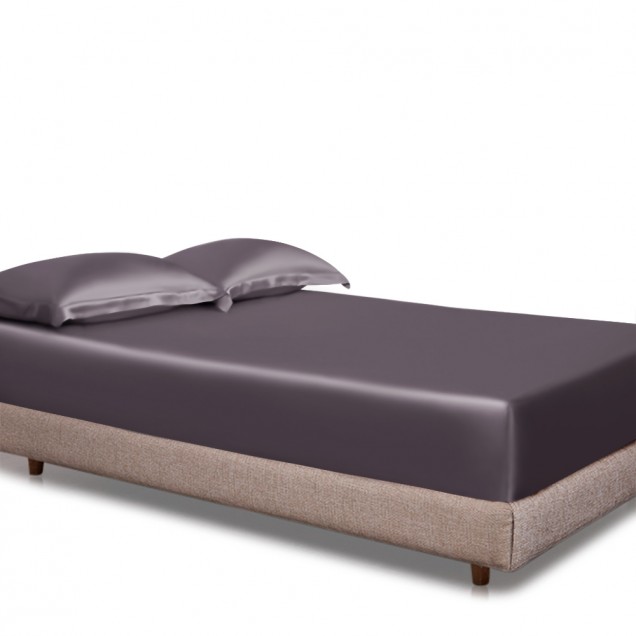 Slate Gray 22 Momme Mulberry Silk Fitted Sheet UK for Sale Slate Gray 22 Momme Mulberry Silk Fitted Sheet UK for Sale