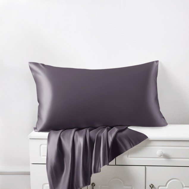 Slate Gray Envelope 22 Momme Mulberry Silk Pillowcase UK for Sale