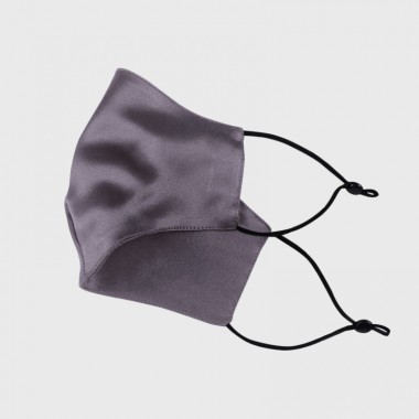 Slate Gray & Black Double-Sided 22 Momme Silk Face Mask UK for Sale