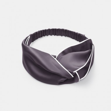 Slate Gray & Ivory Silk Headband UK for Sale