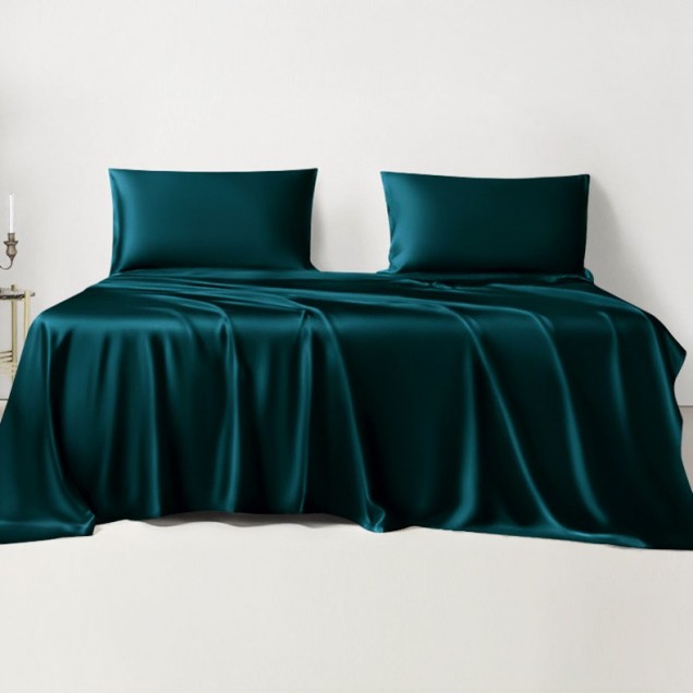 Teal 22 Momme Mulberry Silk Sheet Set UK for Sale Teal 22 Momme Mulberry Silk Sheet Set UK for Sale