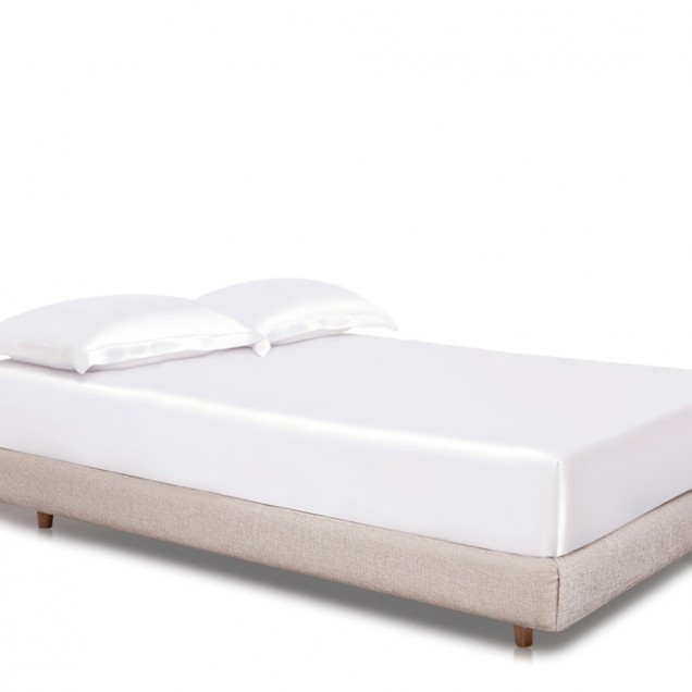 White 22 Momme Mulberry Silk Fitted Sheet UK for Sale White 22 Momme Mulberry Silk Fitted Sheet UK for Sale