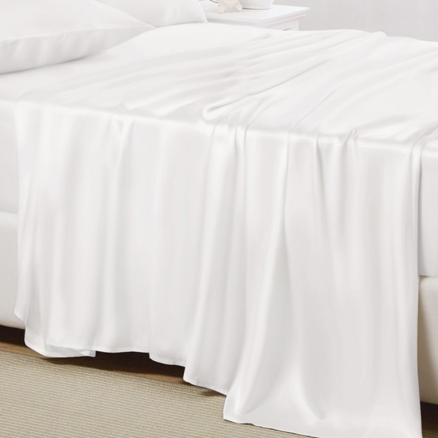 White 22 Momme Mulberry Silk Flat Sheet UK for Sale White 22 Momme Mulberry Silk Flat Sheet UK for Sale