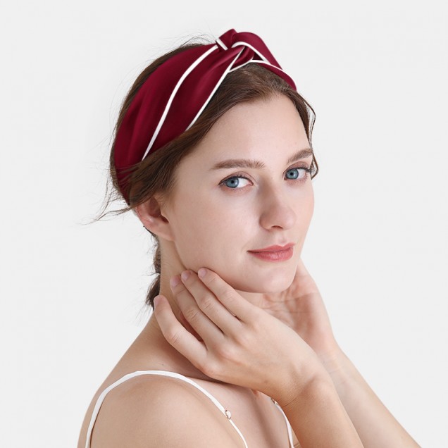 Wine & Ivory Silk Headband UK for Sale Wine & Ivory Silk Headband UK for Sale