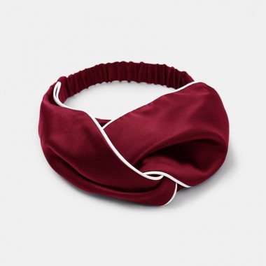 Wine & Ivory Silk Headband UK for Sale